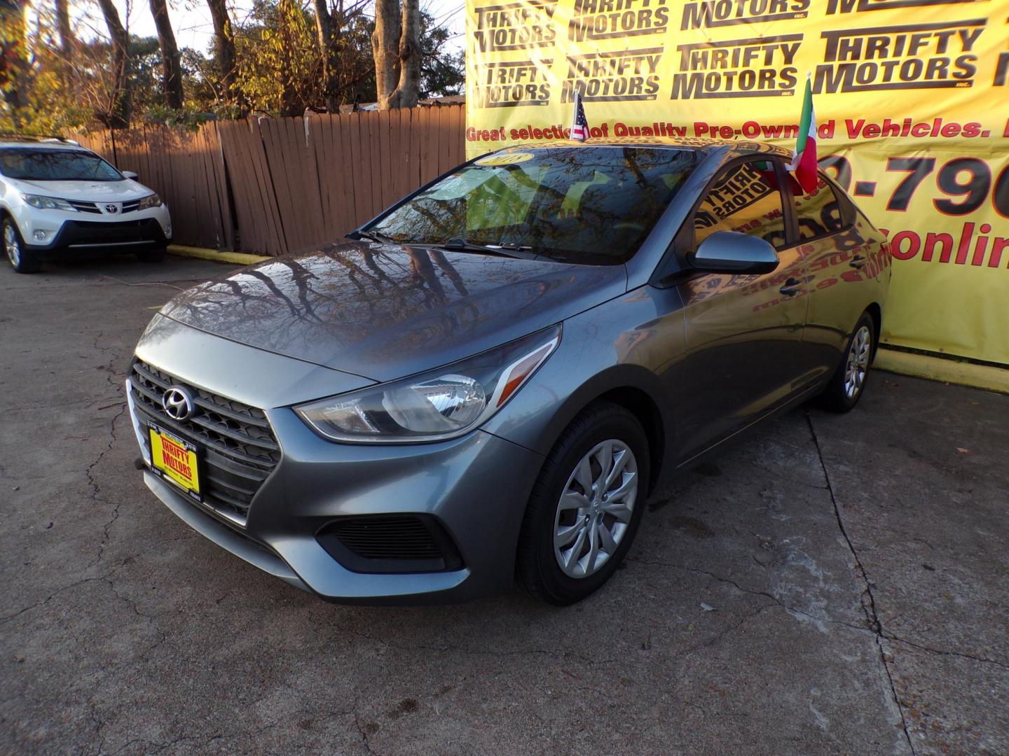 2018 Gray /Gray Hyundai Accent SEL 4-Door 6A (3KPC24A33JE) with an 1.6L L4 DOHC 16V engine, Automatic 6-Speed transmission, located at 16710 Clay Rd., Houston, TX, 77084, (281) 859-7900, 29.834864, -95.656166 - Photo#1