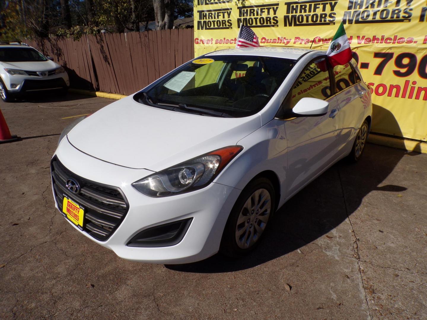 2017 White /Black Hyundai Elantra GT M/T (KMHD35LH7HU) with an 2.0L L4 16V DOHC engine, 6M transmission, located at 16710 Clay Rd., Houston, TX, 77084, (281) 859-7900, 29.834864, -95.656166 - Photo#1