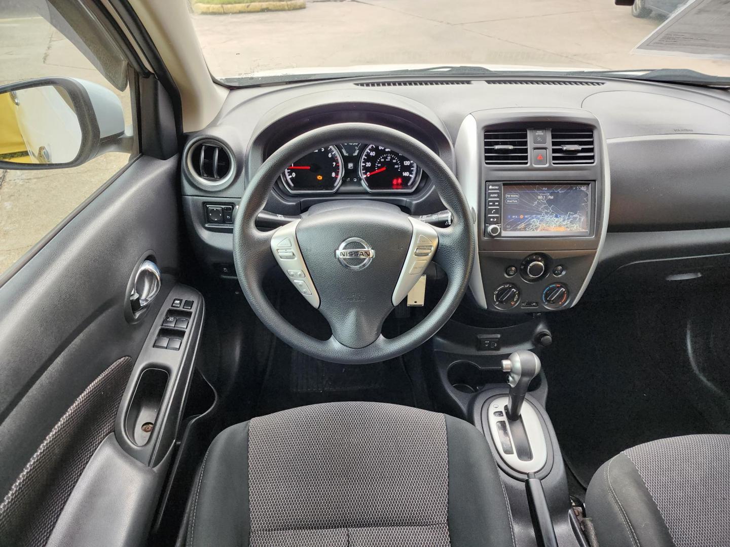 2019 White /Black Nissan Versa 1.6 SV Sedan (3N1CN7AP0KL) with an 1.6L L4 DOHC 16V engine, CVT transmission, located at 16710 Clay Rd., Houston, TX, 77084, (281) 859-7900, 29.834864, -95.656166 - Photo#8