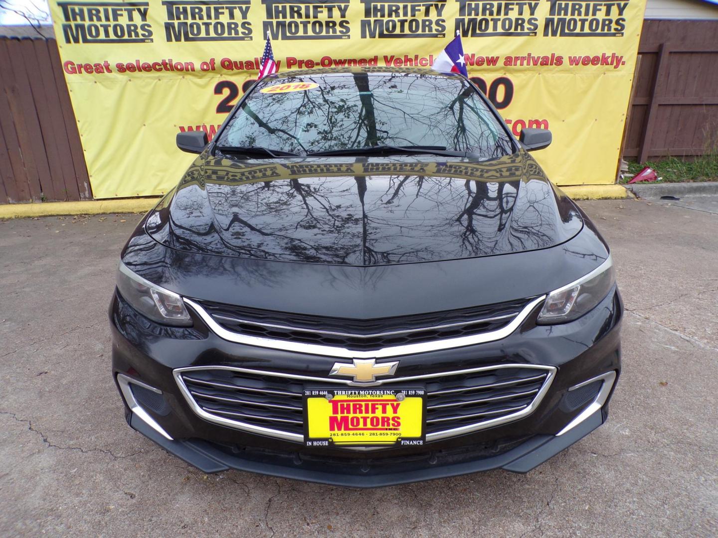 2018 Black /Black Chevrolet Malibu LS (1G1ZB5ST2JF) with an 1.5L L4 DOHC 16V engine, 6A transmission, located at 16710 Clay Rd., Houston, TX, 77084, (281) 859-7900, 29.834864, -95.656166 - Photo#0