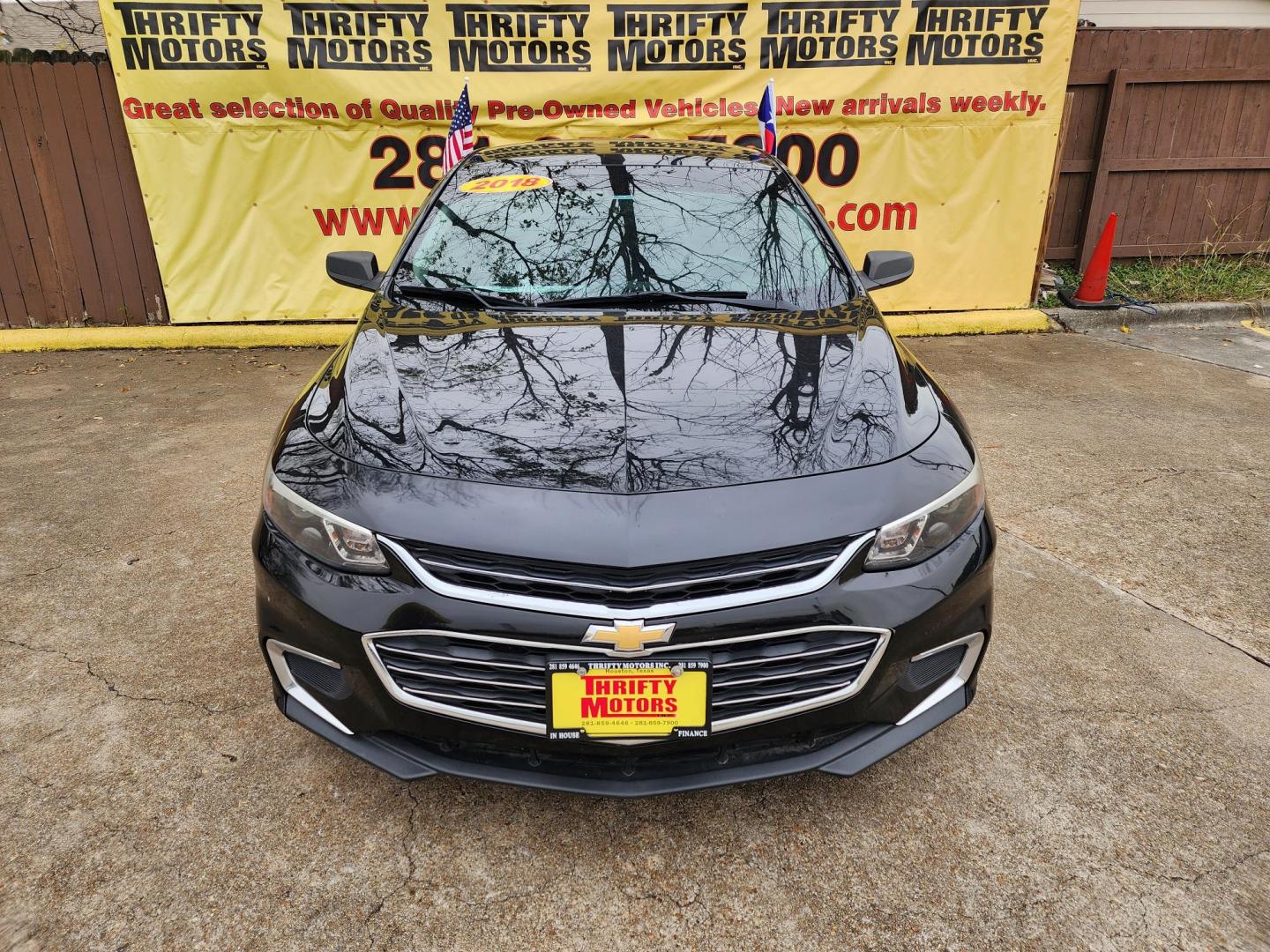 2018 Black /Black Chevrolet Malibu LS (1G1ZB5ST2JF) with an 1.5L L4 DOHC 16V engine, 6A transmission, located at 16710 Clay Rd., Houston, TX, 77084, (281) 859-7900, 29.834864, -95.656166 - Photo#0