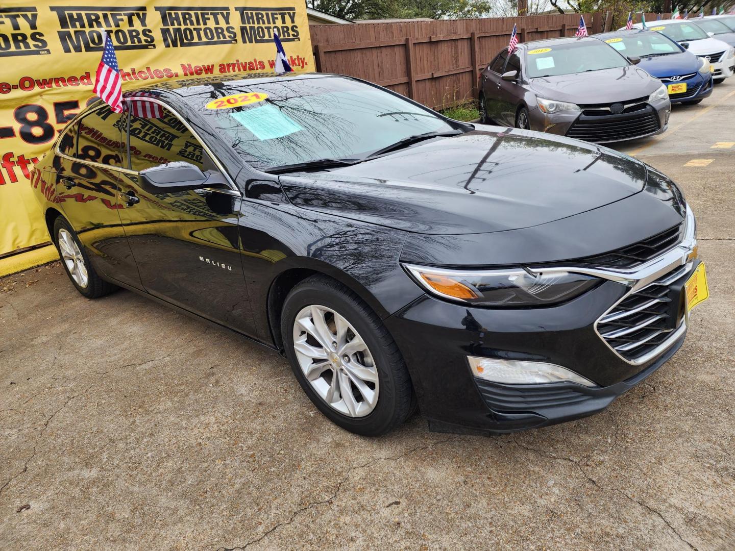 2021 Black /Gray Chevrolet Malibu LT (1G1ZD5ST3MF) with an 1.5L L4 DOHC 16V engine, 6A transmission, located at 16710 Clay Rd., Houston, TX, 77084, (281) 859-7900, 29.834864, -95.656166 - Photo#1