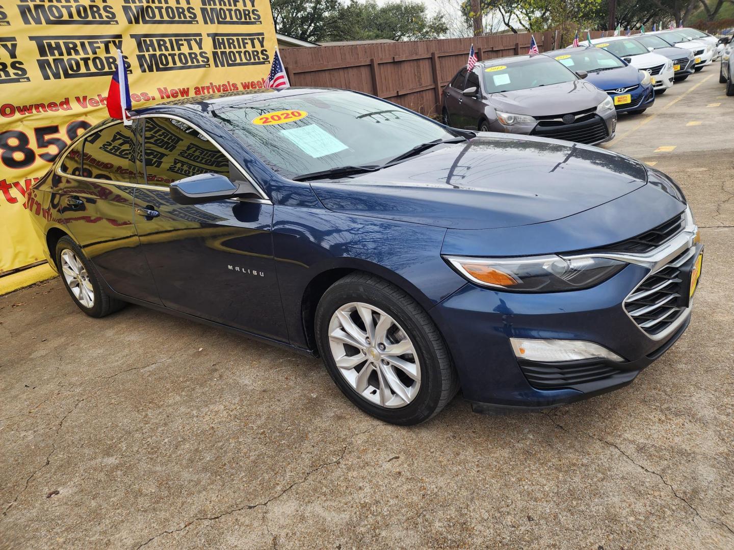 2020 Blue /Gray Chevrolet Malibu LT (1G1ZD5STXLF) with an 1.5L L4 DOHC 16V engine, 6A transmission, located at 16710 Clay Rd., Houston, TX, 77084, (281) 859-7900, 29.834864, -95.656166 - Photo#2