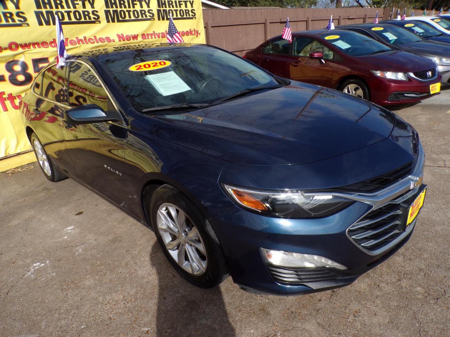 2020 Blue /Gray Chevrolet Malibu LT (1G1ZD5STXLF) with an 1.5L L4 DOHC 16V engine, 6A transmission, located at 16710 Clay Rd., Houston, TX, 77084, (281) 859-7900, 29.834864, -95.656166 - Photo#1