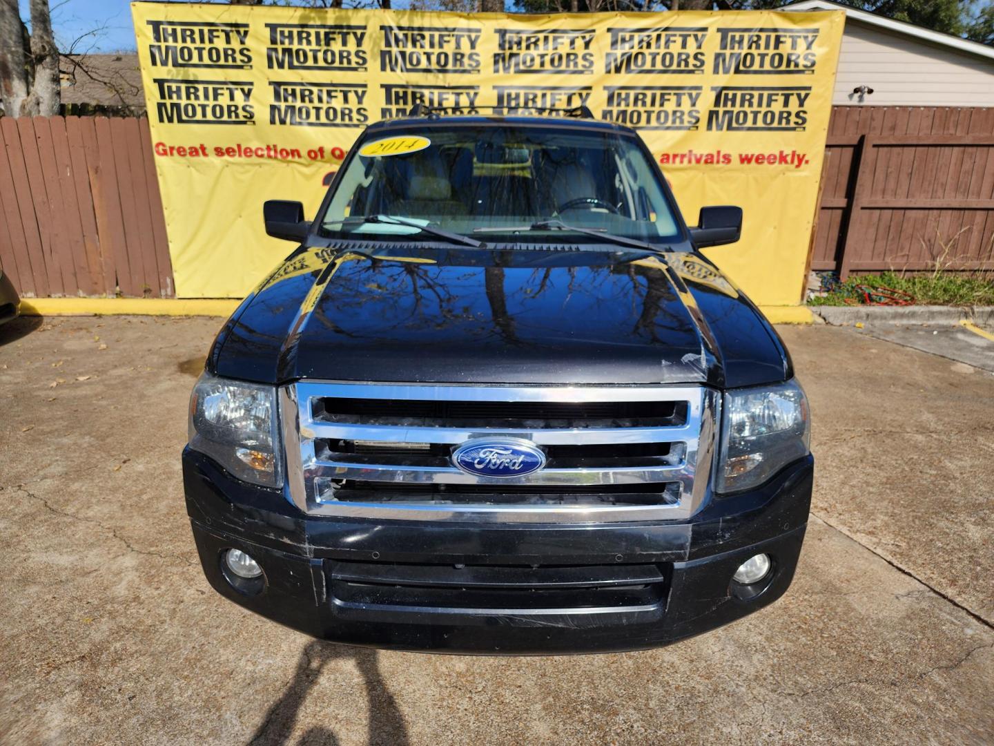 2014 Black /Tan Ford Expedition Limited 2WD (1FMJU1K58EE) with an 5.4L V8 SOHC 16V FFV engine, 6-Speed Automatic transmission, located at 16710 Clay Rd., Houston, TX, 77084, (281) 859-7900, 29.834864, -95.656166 - Photo#0