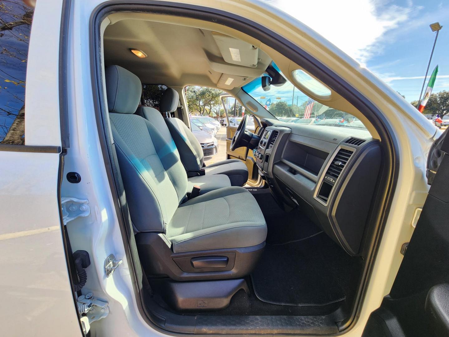 2018 White /Gray RAM 1500 Tradesman Quad Cab 2WD (1C6RR6FG7JS) with an 3.6L V6 DOHC 24V FFV engine, 8A transmission, located at 16710 Clay Rd., Houston, TX, 77084, (281) 859-7900, 29.834864, -95.656166 - Photo#8