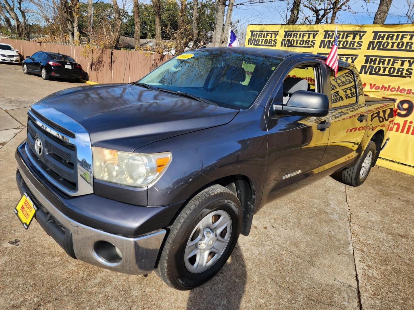 2012 Gray /Gray Toyota Tundra Tundra-Grade CrewMax 4.6L 2WD (5TFEM5F11CX) with an 4.6L V8 DOHC 32V engine, 5-Speed Automatic Overdrive transmission, located at 16710 Clay Rd., Houston, TX, 77084, (281) 859-7900, 29.834864, -95.656166 - Photo#1