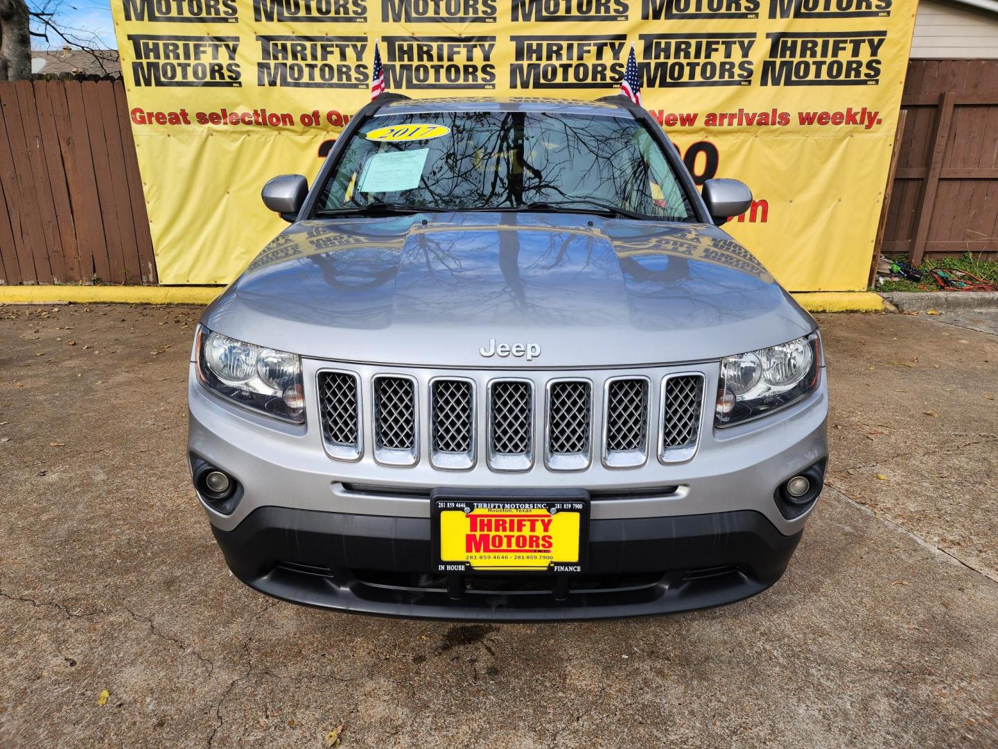 2017 Gray /Gray Jeep Compass Latitude FWD (1C4NJCEA8HD) with an 2.0L L4 DOHC 16V engine, Automatic transmission, located at 16710 Clay Rd., Houston, TX, 77084, (281) 859-7900, 29.834864, -95.656166 - Photo#0