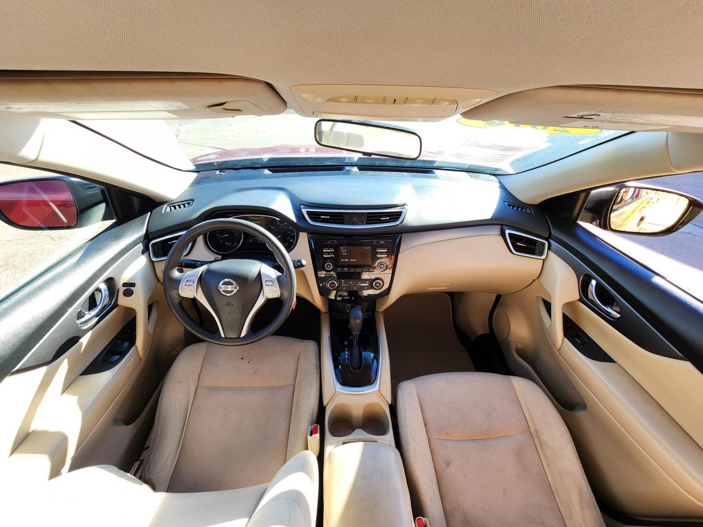 2016 Red /Beige Nissan Rogue S 2WD (JN8AT2MT5GW) with an 2.5L L4 DOHC 16V engine, CVT transmission, located at 16710 Clay Rd., Houston, TX, 77084, (281) 859-7900, 29.834864, -95.656166 - Photo#9