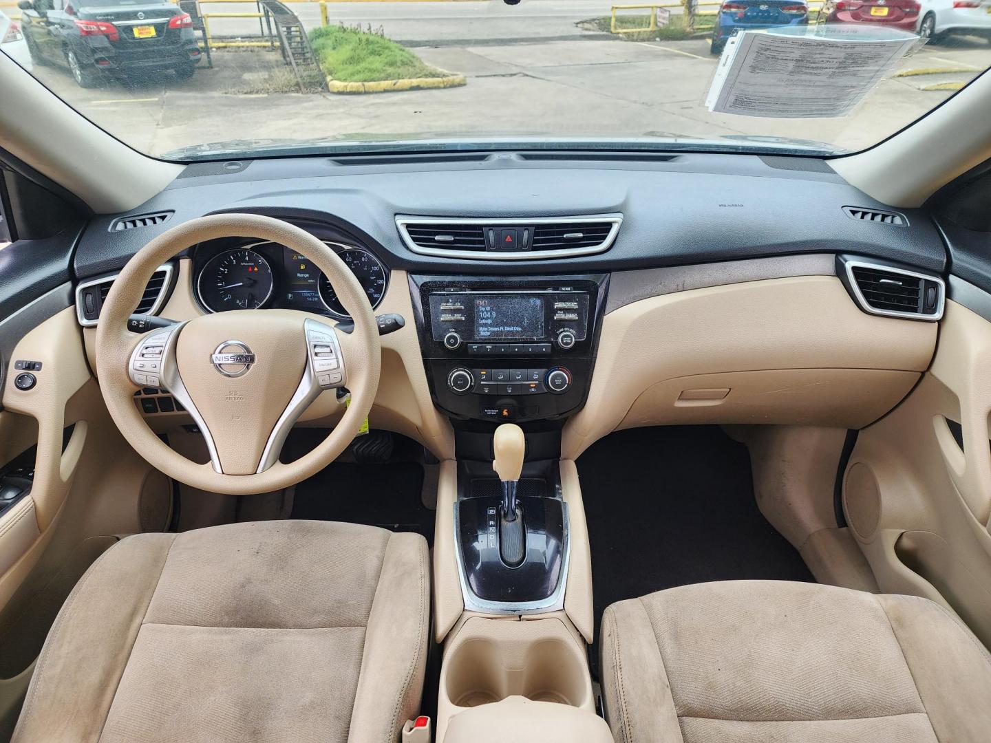 2015 Gray /Tan Nissan Rogue S 2WD (KNMAT2MTXFP) with an 2.5L L4 DOHC 16V engine, Continuously Variable Transmission transmission, located at 16710 Clay Rd., Houston, TX, 77084, (281) 859-7900, 29.834864, -95.656166 - Photo#9