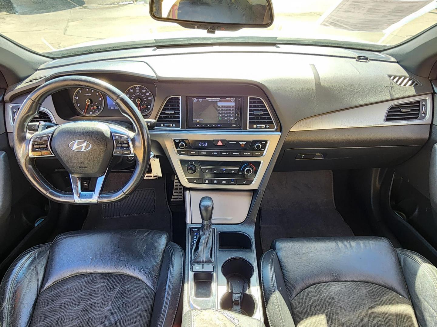 2017 White /BLACK Hyundai Sonata Sport 2.0T (5NPE34AB6HH) with an 2.0L L4 DOHC 16V TURBO engine, Automatic 6-Speed transmission, located at 16710 Clay Rd., Houston, TX, 77084, (281) 859-7900, 29.834864, -95.656166 - Photo#8