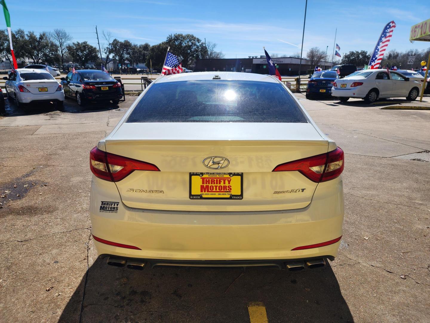 2017 White /BLACK Hyundai Sonata Sport 2.0T (5NPE34AB6HH) with an 2.0L L4 DOHC 16V TURBO engine, Automatic 6-Speed transmission, located at 16710 Clay Rd., Houston, TX, 77084, (281) 859-7900, 29.834864, -95.656166 - Photo#16