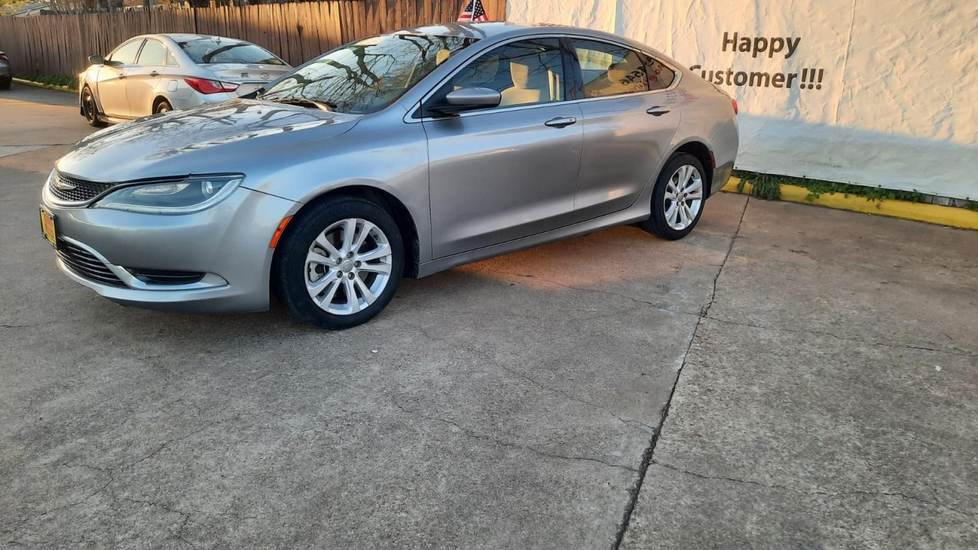 2015 Gray Chrysler 200 (1C3CCCAB5FN) with an 2.4L I4 2.4L I4 engine, Automatic 9-Speed transmission, located at 16710 Clay Rd., Houston, TX, 77084, (281) 859-7900, 29.834864, -95.656166 - Low Down. Low Payments. - Photo#1