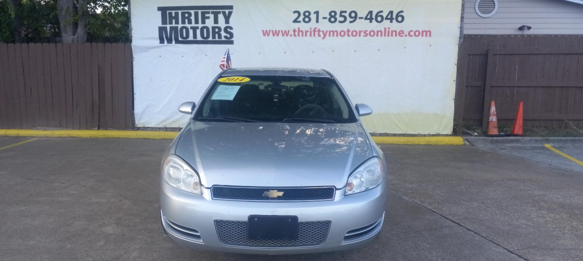 2014 Silver Chevrolet Impala Limited (2G1WA5E32E1) with an 3.6L V6 3.6L V6 engine, Automatic 6-Speed transmission, located at 16710 Clay Rd., Houston, TX, 77084, (281) 859-7900, 29.834864, -95.656166 - Cash. - Photo#1