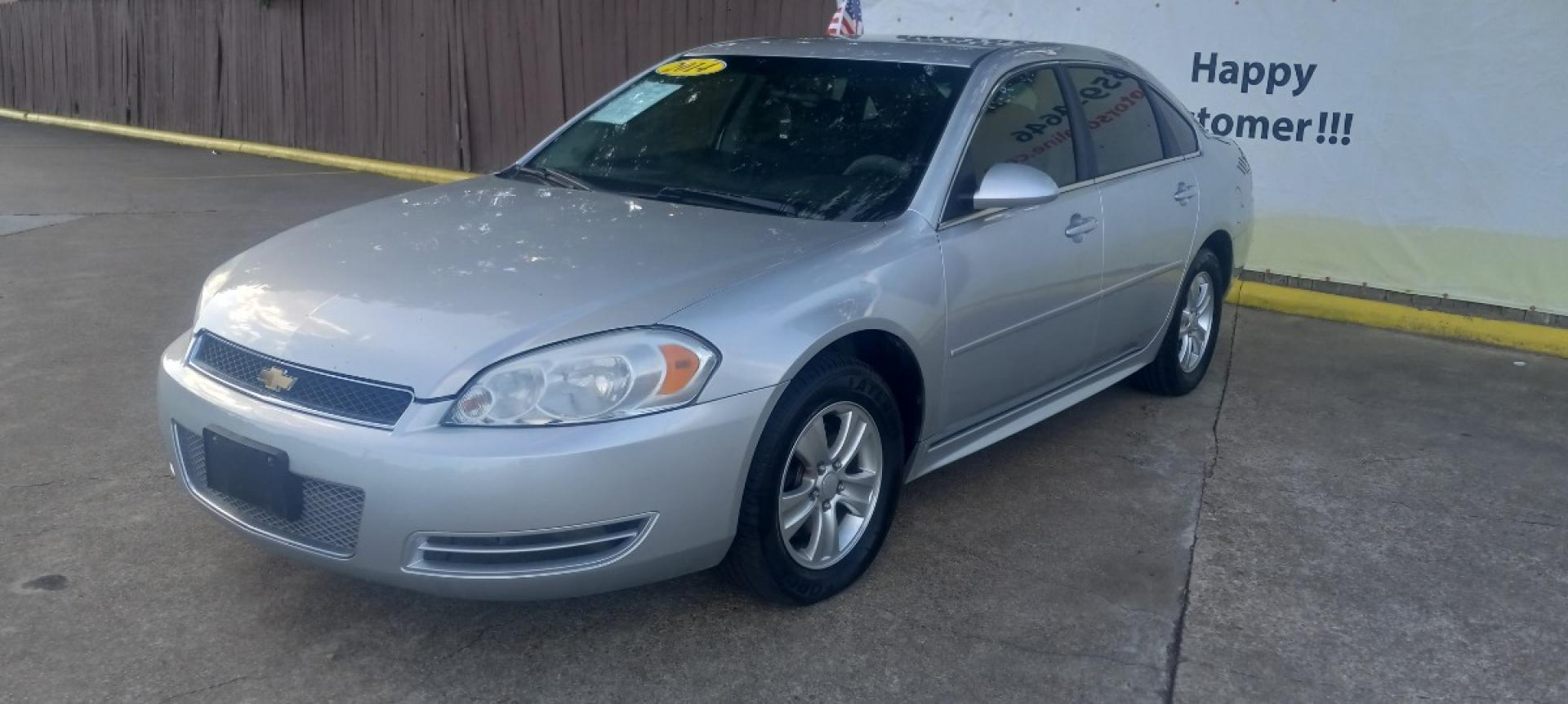 2014 Silver Chevrolet Impala Limited (2G1WA5E32E1) with an 3.6L V6 3.6L V6 engine, Automatic 6-Speed transmission, located at 16710 Clay Rd., Houston, TX, 77084, (281) 859-7900, 29.834864, -95.656166 - Cash. - Photo#2