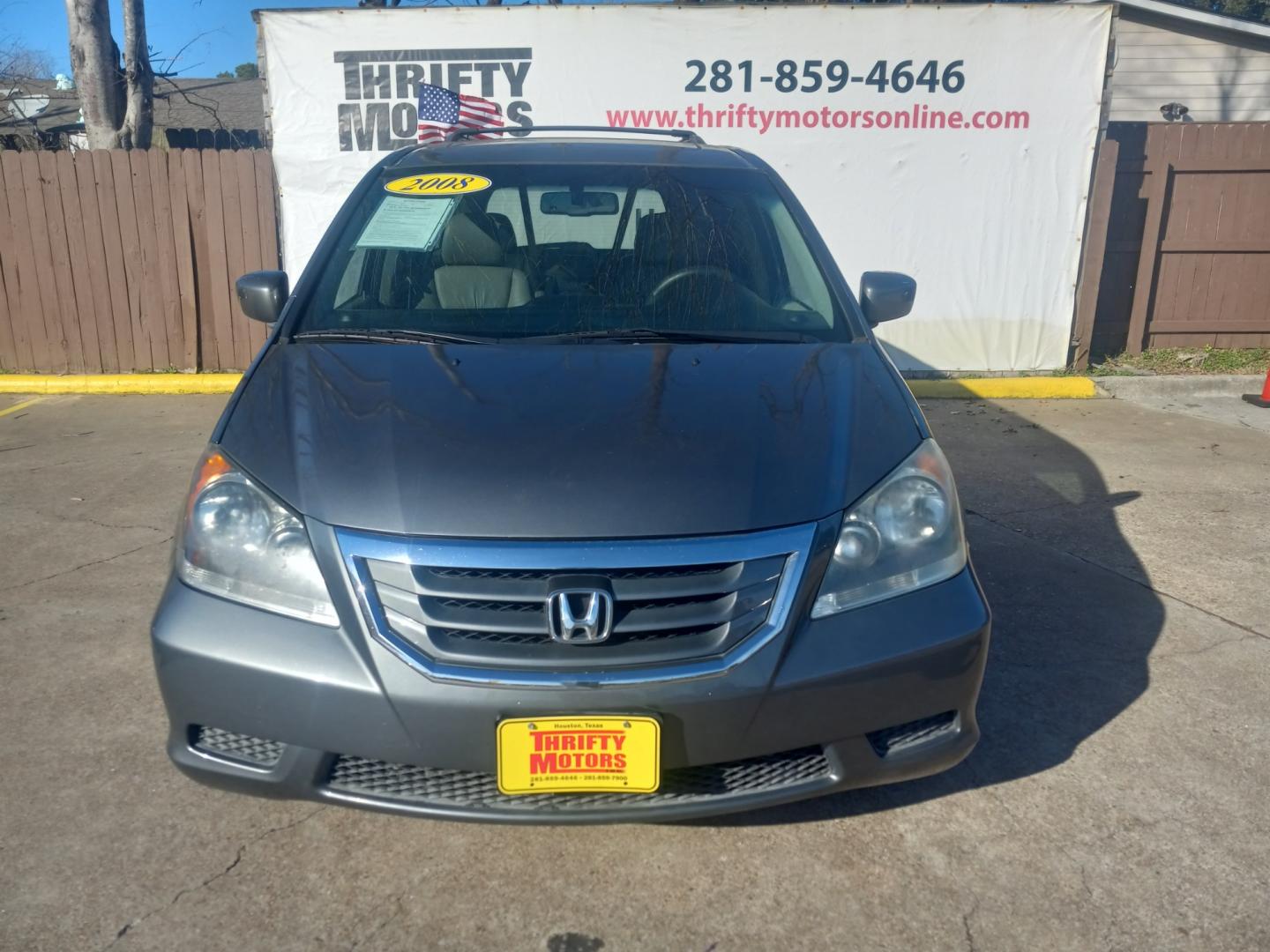 2008 Gray Honda Odyssey (5FNRL38648B) with an 3.5L V6 3.5L V6 engine, Automatic 5-Speed transmission, located at 16710 Clay Rd., Houston, TX, 77084, (281) 859-7900, 29.834864, -95.656166 - Low Down. Low Payments. - Photo#1