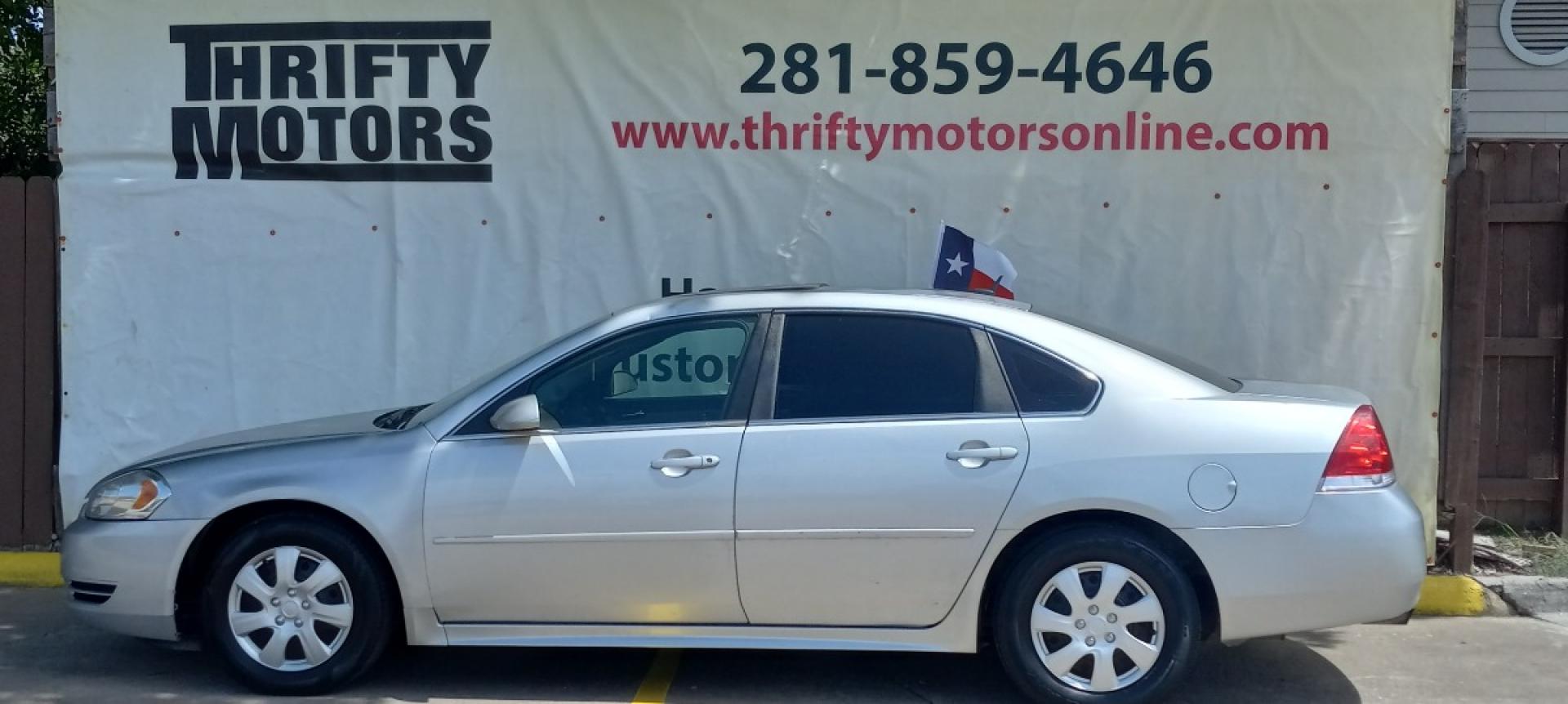 2014 Silver Chevrolet Impala LT (2G1WB5E31E1) with an 3.6L V6 DOHC 16V FFV engine, 6-Speed Automatic transmission, located at 16710 Clay Rd., Houston, TX, 77084, (281) 859-7900, 29.834864, -95.656166 - Photo#0