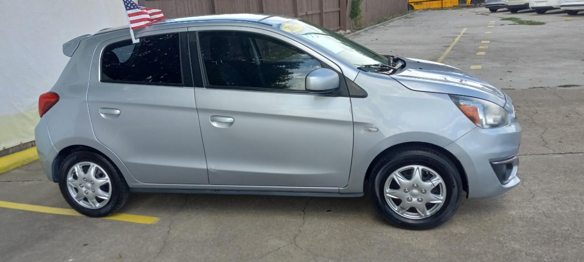 2017 Gray Mitsubishi Mirage ES 5M (ML32A3HJ2HH) with an 1.2L L3 DOHC engine, 5M transmission, located at 16710 Clay Rd., Houston, TX, 77084, (281) 859-7900, 29.834864, -95.656166 - Low Down. Low Payments. - Photo#4