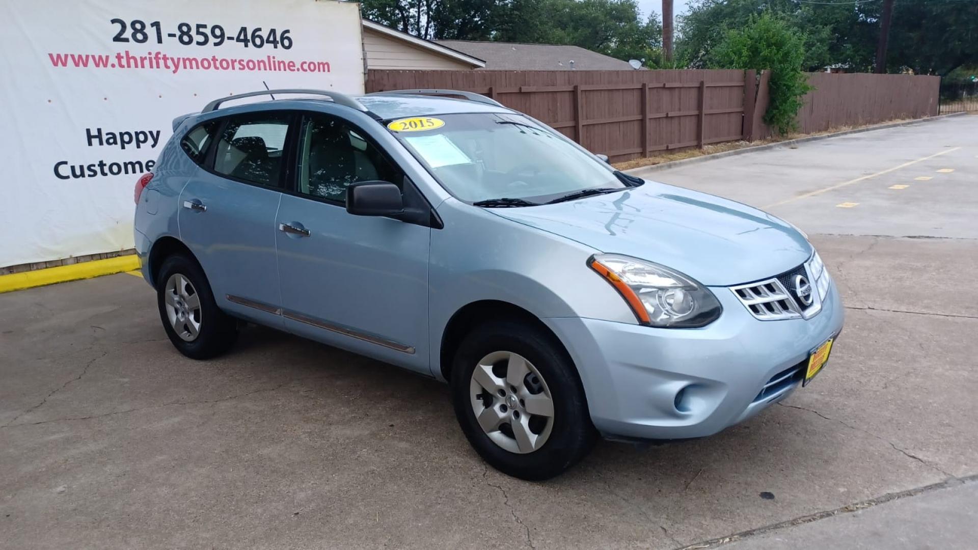 2015 Blue Nissan Rogue Select S 2WD (JN8AS5MT3FW) with an 2.5L L4 DOHC 16V engine, Continuously Variable Transmission transmission, located at 16710 Clay Rd., Houston, TX, 77084, (281) 859-7900, 29.834864, -95.656166 - Low Down. Low Payments. - Photo#3