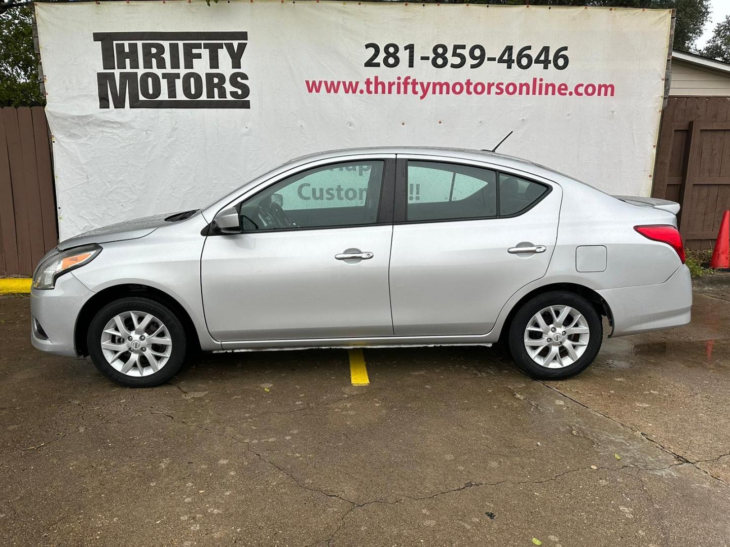 2018 Silver Nissan Versa 1.6 SL Sedan (3N1CN7AP4JL) with an 1.6L L4 DOHC 16V engine, CVT transmission, located at 16710 Clay Rd., Houston, TX, 77084, (281) 859-7900, 29.834864, -95.656166 - Low Down. Low Payments. - Photo#0