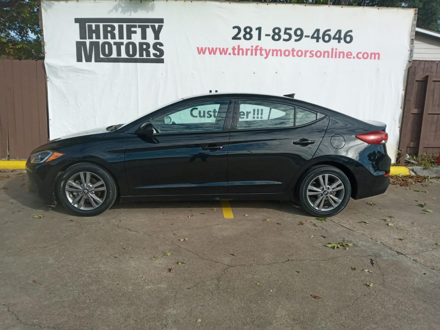 2017 BLACK Hyundai Elantra Limited (5NPD84LF4HH) with an 1.8L L4 DOHC 16V engine, 6A transmission, located at 16710 Clay Rd., Houston, TX, 77084, (281) 859-7900, 29.834864, -95.656166 - Low Down. Low Payments. - Photo#0