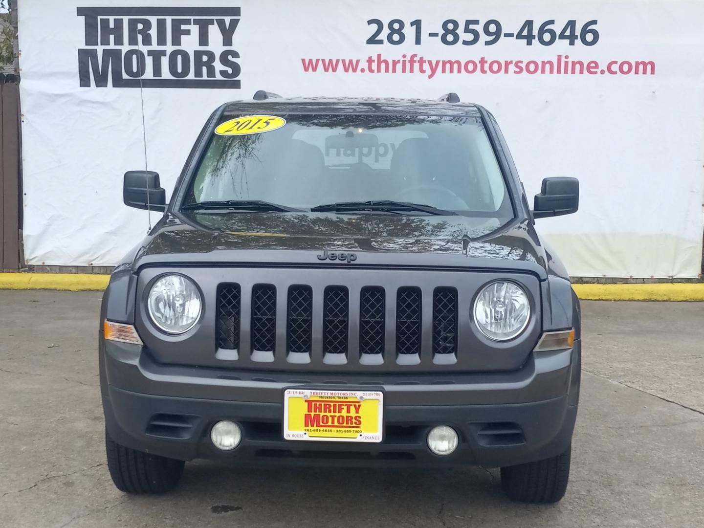 2015 Gray Jeep Patriot Sport 2WD (1C4NJPBA3FD) with an 2.0L L4 DOHC 16V engine, located at 16710 Clay Rd., Houston, TX, 77084, (281) 859-7900, 29.834864, -95.656166 - Low Down. Low Payments. - Photo#1