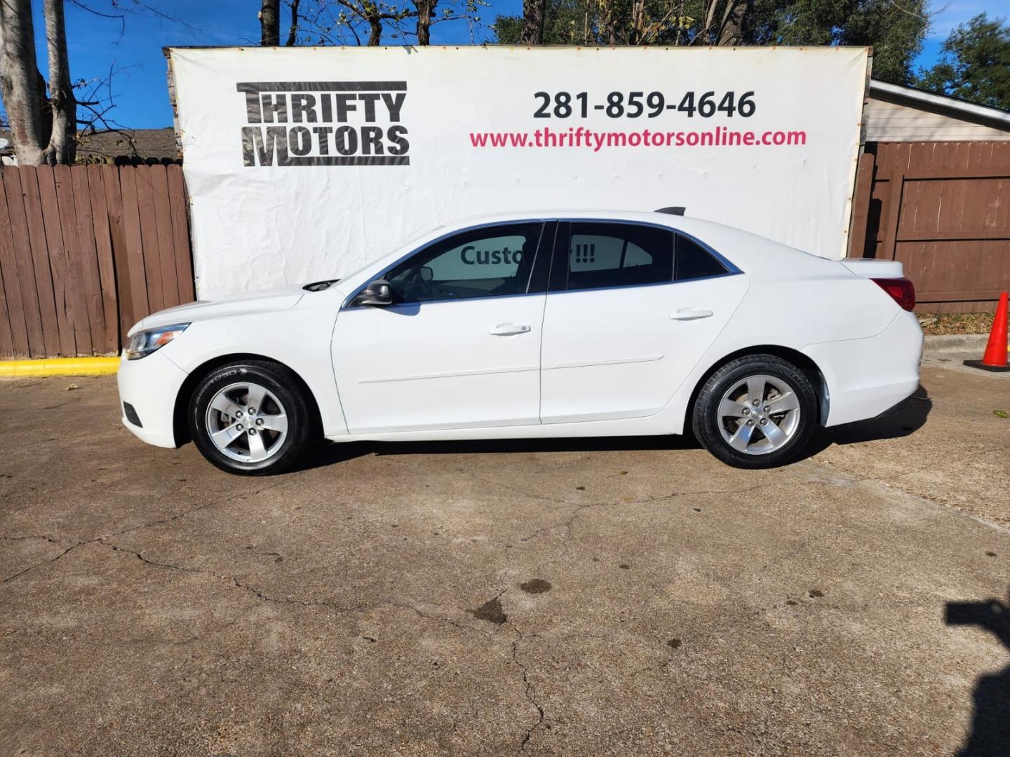 2015 White Chevrolet Malibu LS Fleet (1G11A5SL7FF) with an 2.5L L4 DOHC 16V engine, 6-Speed Automatic transmission, located at 16710 Clay Rd., Houston, TX, 77084, (281) 859-7900, 29.834864, -95.656166 - Low Down. Low Payments. - Photo#0