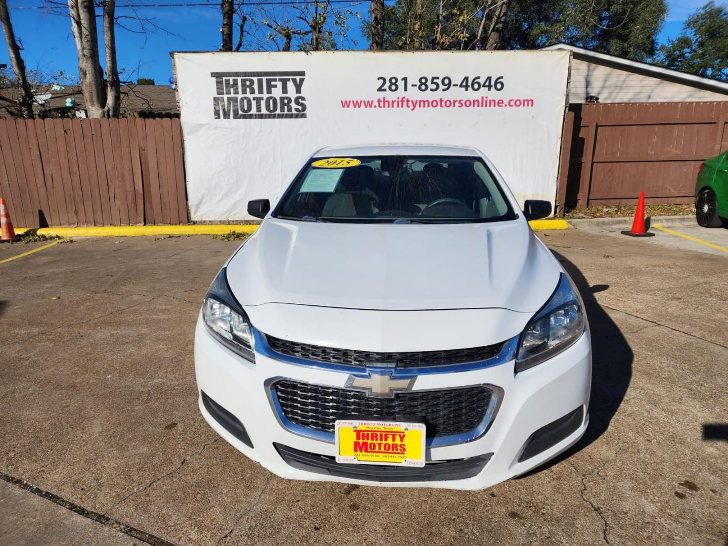 2015 White Chevrolet Malibu LS Fleet (1G11A5SL7FF) with an 2.5L L4 DOHC 16V engine, 6-Speed Automatic transmission, located at 16710 Clay Rd., Houston, TX, 77084, (281) 859-7900, 29.834864, -95.656166 - Low Down. Low Payments. - Photo#1