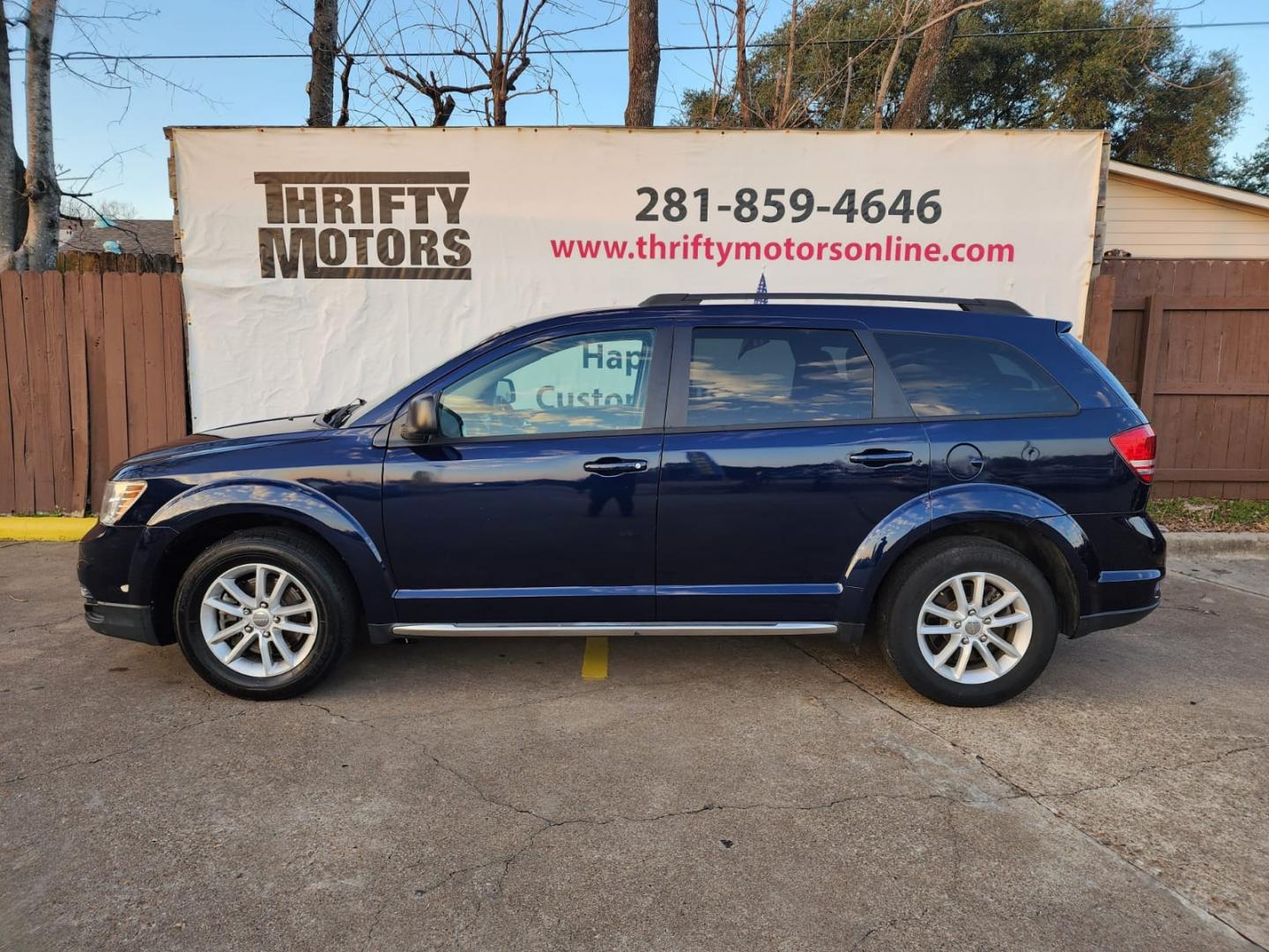 2017 Blue Dodge Journey SE (3C4PDCAB8HT) with an 2.4L L4 DOHC 16V engine, 4A transmission, located at 16710 Clay Rd., Houston, TX, 77084, (281) 859-7900, 29.834864, -95.656166 - Photo#0