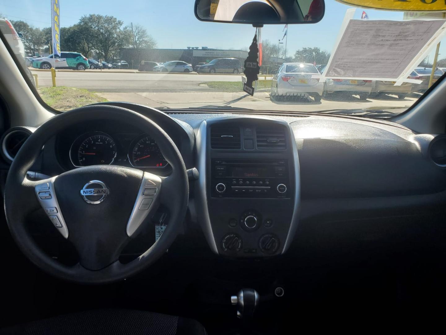 2017 White Nissan Versa 1.6 S 4A (3N1CN7APXHK) with an 1.6L L4 DOHC 16V engine, 4A transmission, located at 16710 Clay Rd., Houston, TX, 77084, (281) 859-7900, 29.834864, -95.656166 - Low Down. Low Payments. - Photo#5