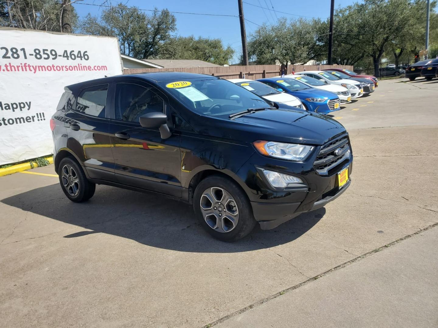 2020 Black Ford EcoSport S (MAJ3S2FE4LC) with an 1.0L L3 engine, 6A transmission, located at 16710 Clay Rd., Houston, TX, 77084, (281) 859-7900, 29.834864, -95.656166 - Low Down. Low Payments. - Photo#2